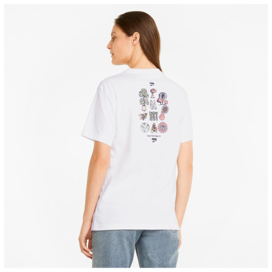 Puma Γυναικεία κοντομάνικη μπλούζα Downtown Relaxed Graphic Tee